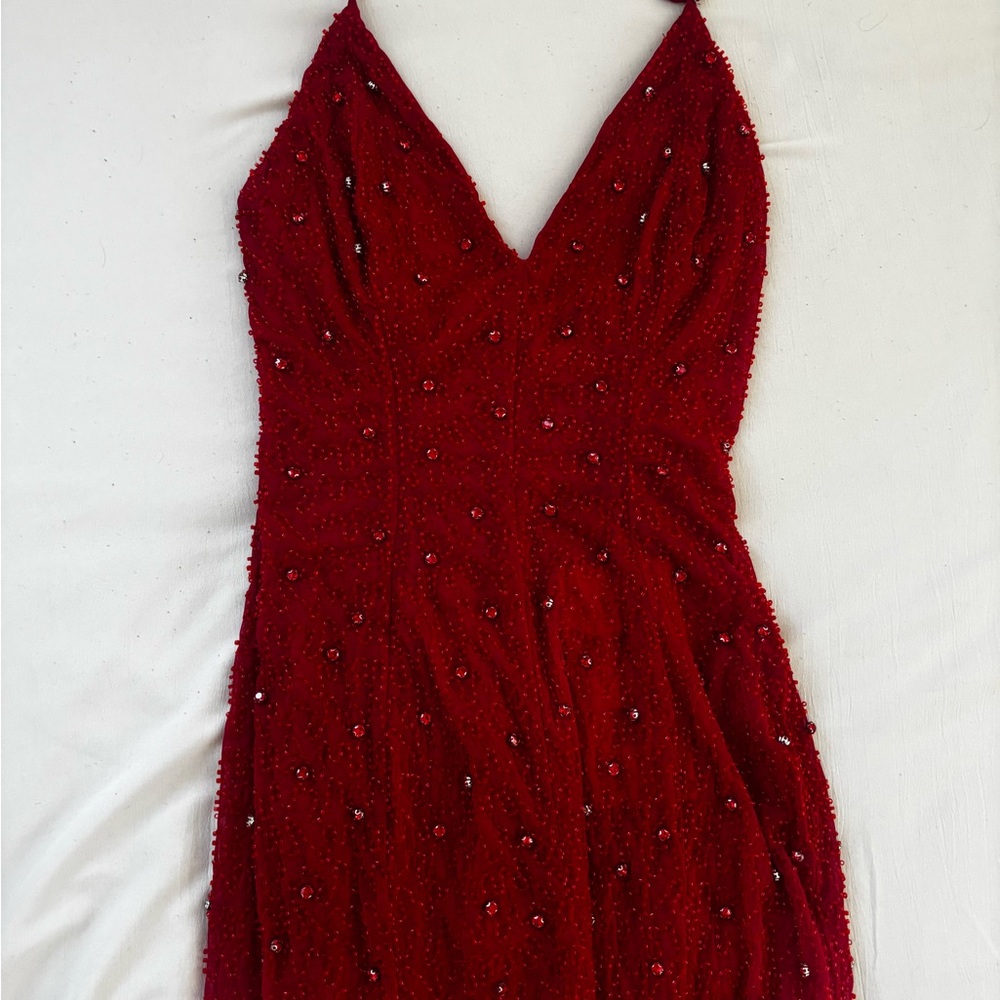 Oh Polly Embellished Halter Dress